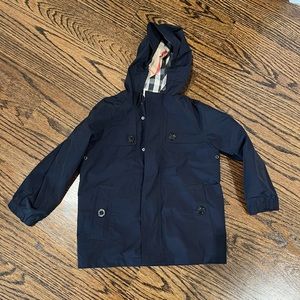 Burberry kids navy rain coat jacket